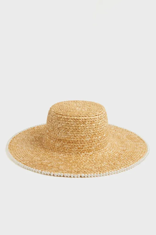 Natural Pearl Edge Straw Hat sold by Tuckernuck
