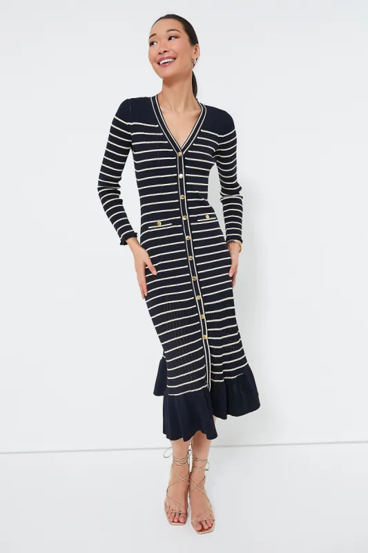 Navy Stripe Marina Midi Dress sold by Tuckernuck