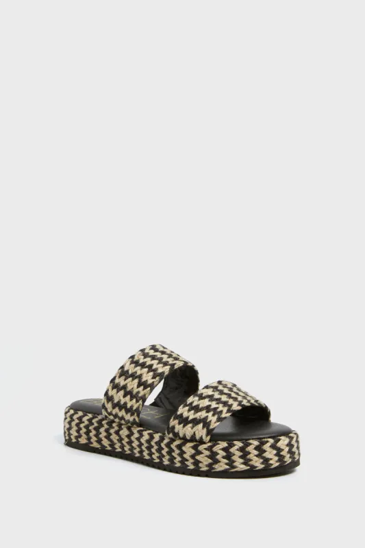 Black Multi Borderline Platform Sandals sold by Tuckernuck