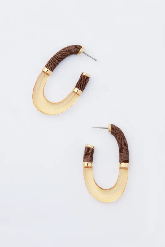 Chestnut Zuri Hoop Earrings sold by Tuckernuck