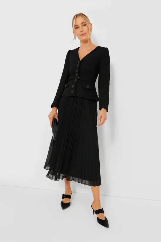 Black Boucle Chiffon Midi Dress sold by Tuckernuck
