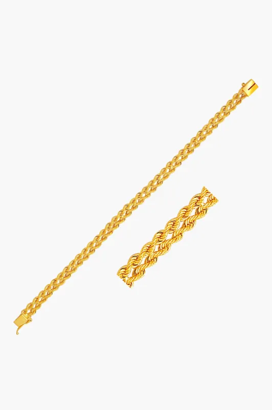 14k Gold Two Row Rope Bracelet sold by Tuckernuck