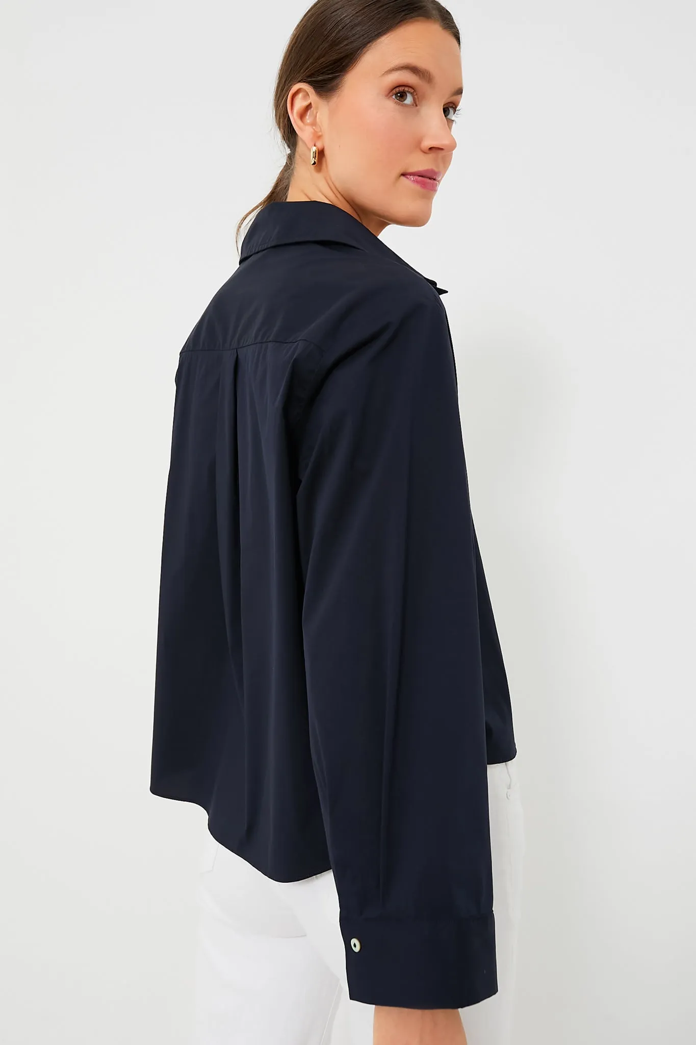 Navy Mara Cropped Button Down sold by Tuckernuck product image thumbnail 4