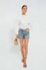 Off White Smocked Yoke 3D Flower Blouse sold by Tuckernuck