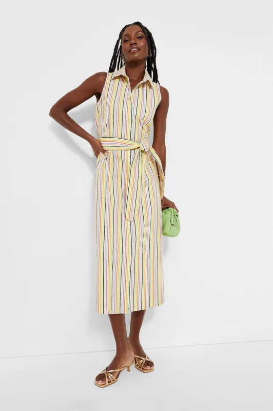 Rainbow Stripe Sleeveless Riley Dress made by Tuckernuck