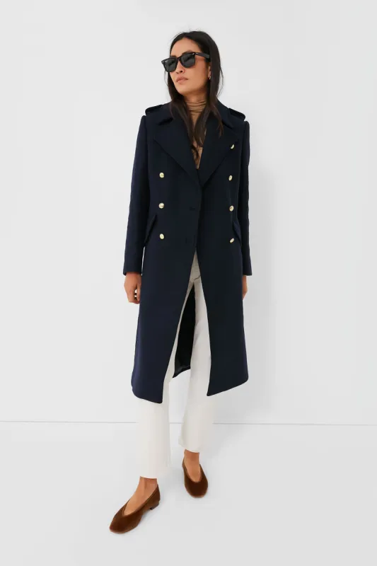 Navy Inverraray Wool Coat sold by Tuckernuck
