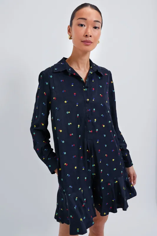 Navy Embroidered Callahan Shirt Dress sold by Tuckernuck