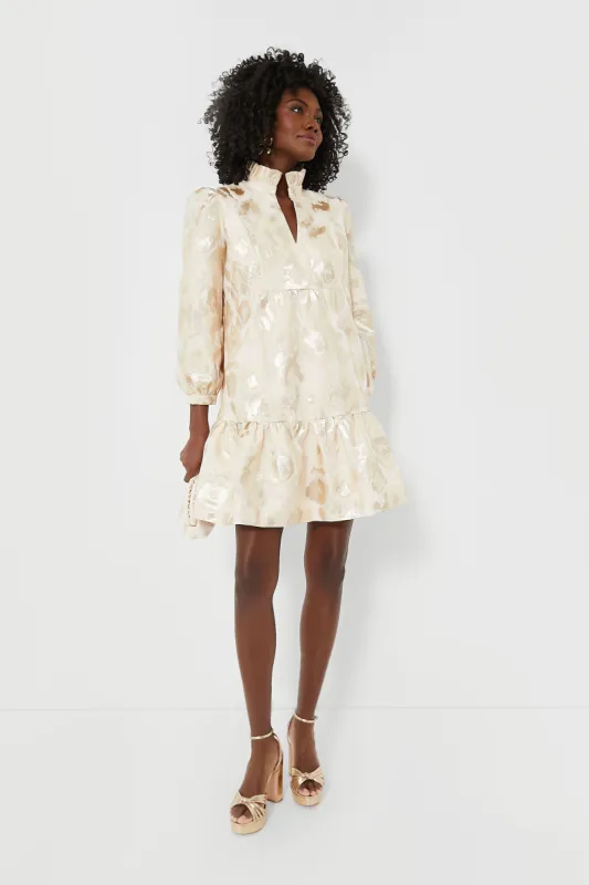 Champagne Fil Coupe Palmerston Dress sold by Tuckernuck