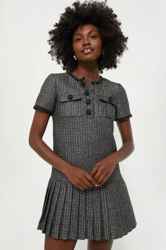 Black Metallic Boucle Mini Dress sold by Tuckernuck