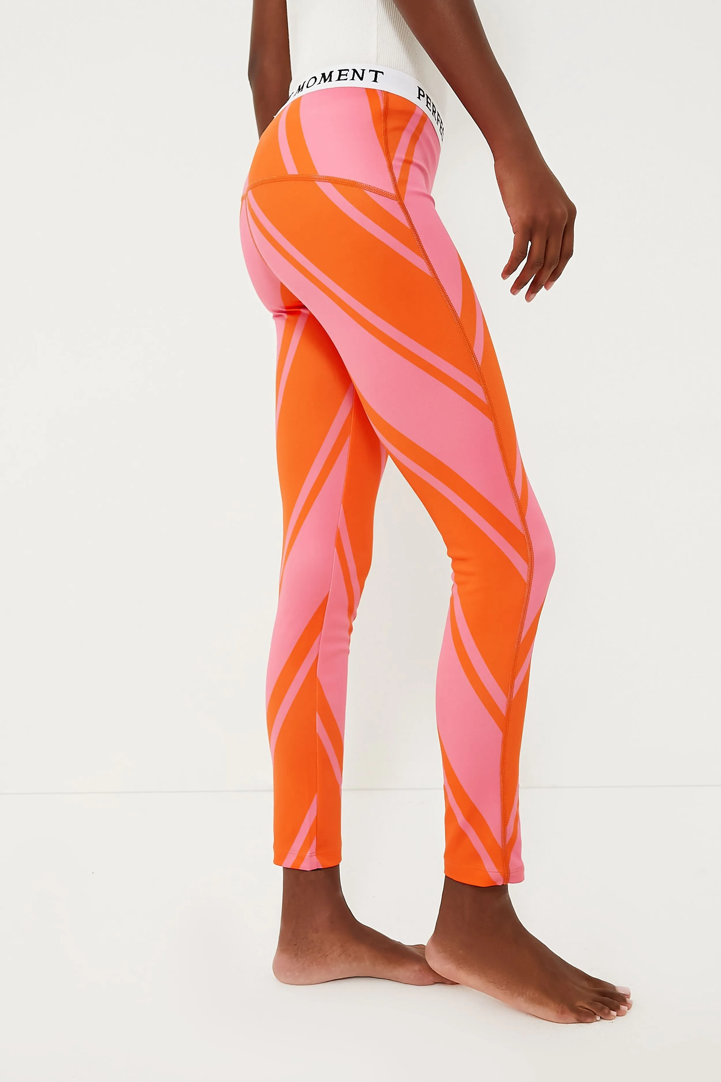 Azalea Pink and Orange Chevron Print Thermal Pant sold by Tuckernuck product image thumbnail 3
