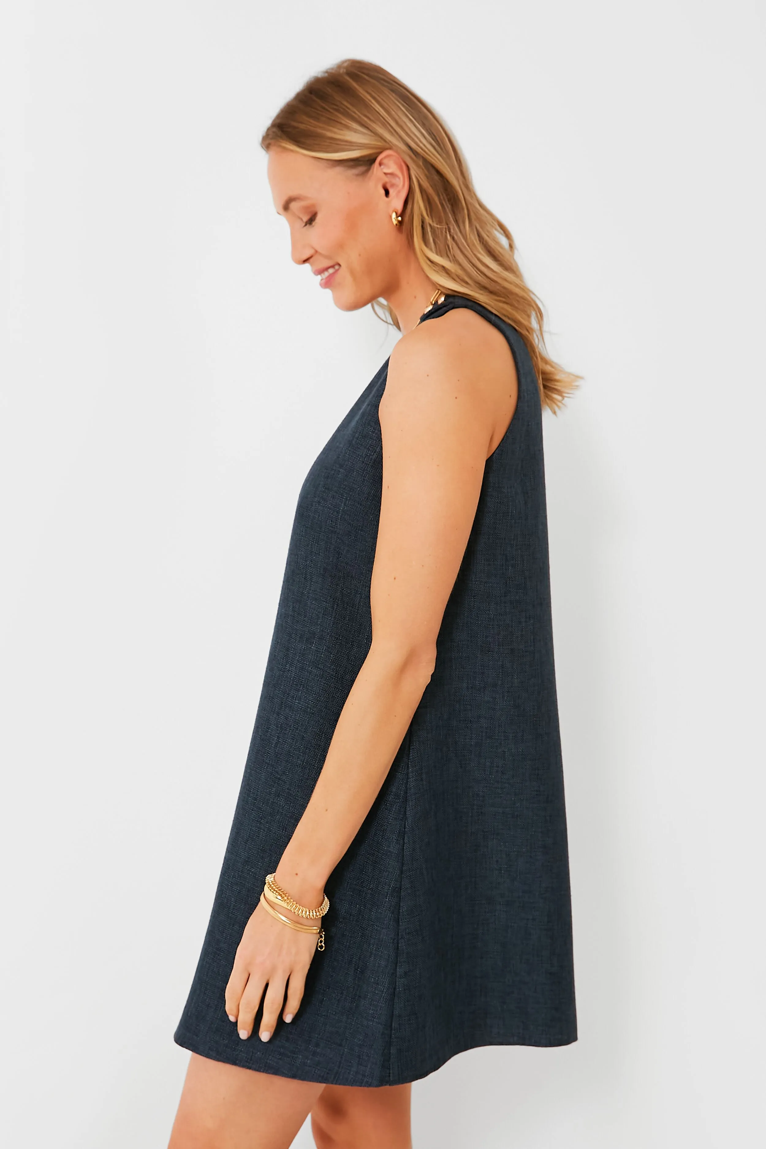 Navy Woven Grace Dress sold by Tuckernuck product image thumbnail 3