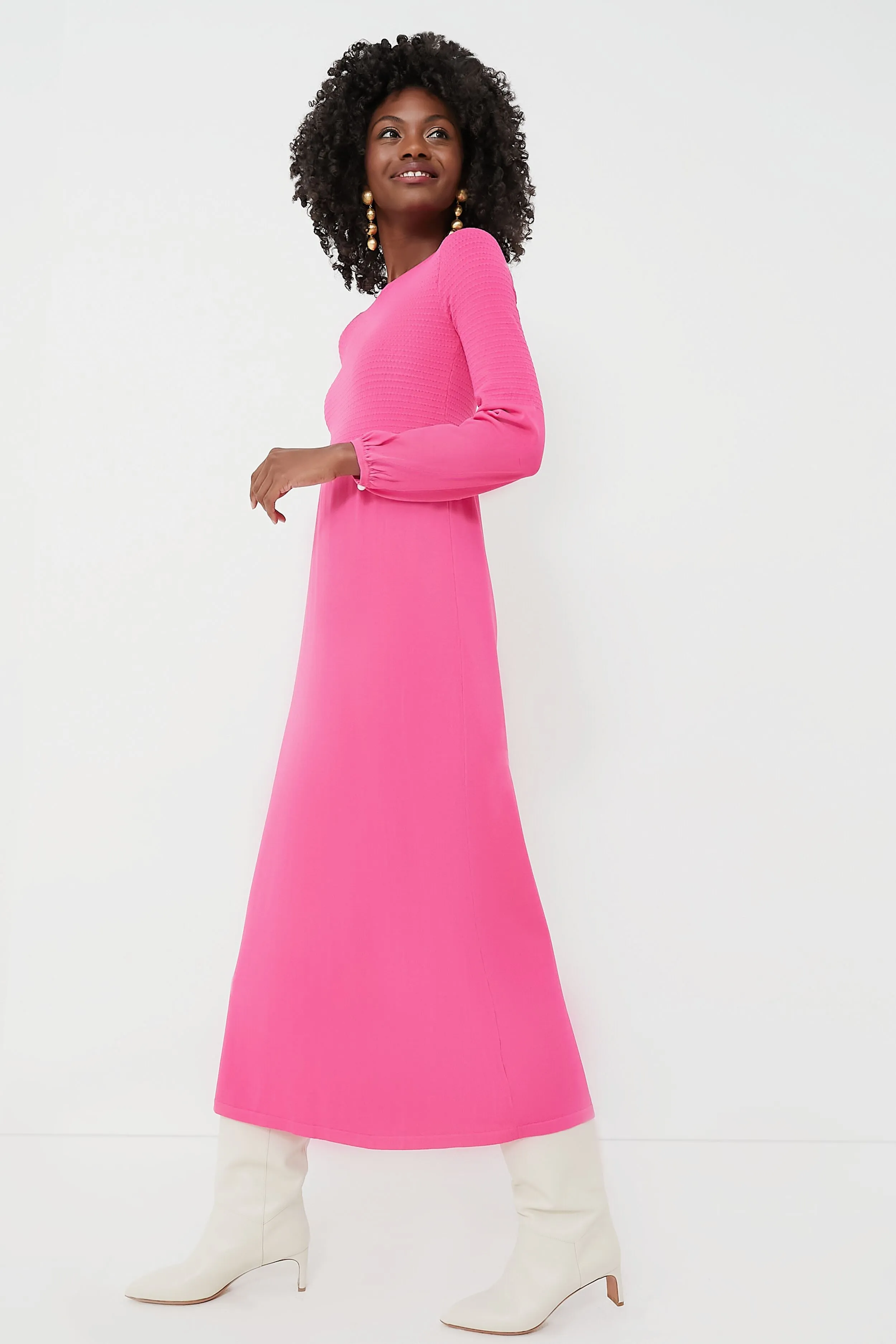 Hot Pink Double Knit Lennox Dress sold by Tuckernuck product image thumbnail 3