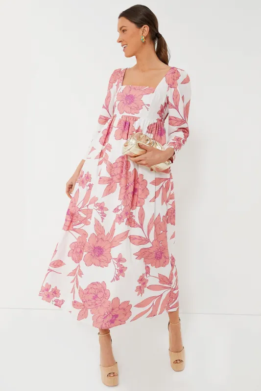 Coral Peony Print Carina Maxi Dress sold by Tuckernuck
