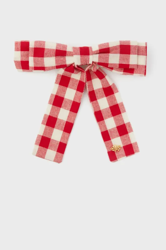 Ladybug Red Gingham Antoinette Bow Barrette sold by Tuckernuck