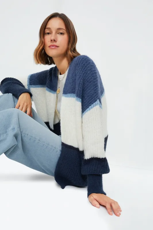 True Navy Jones Stripe Cardigan made by Z Supply