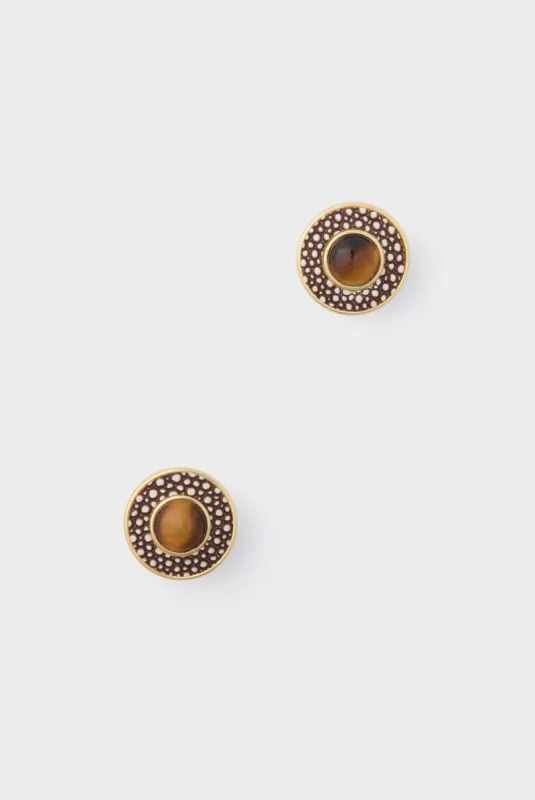 Tiger's Eye Emery Studs sold by Tuckernuck