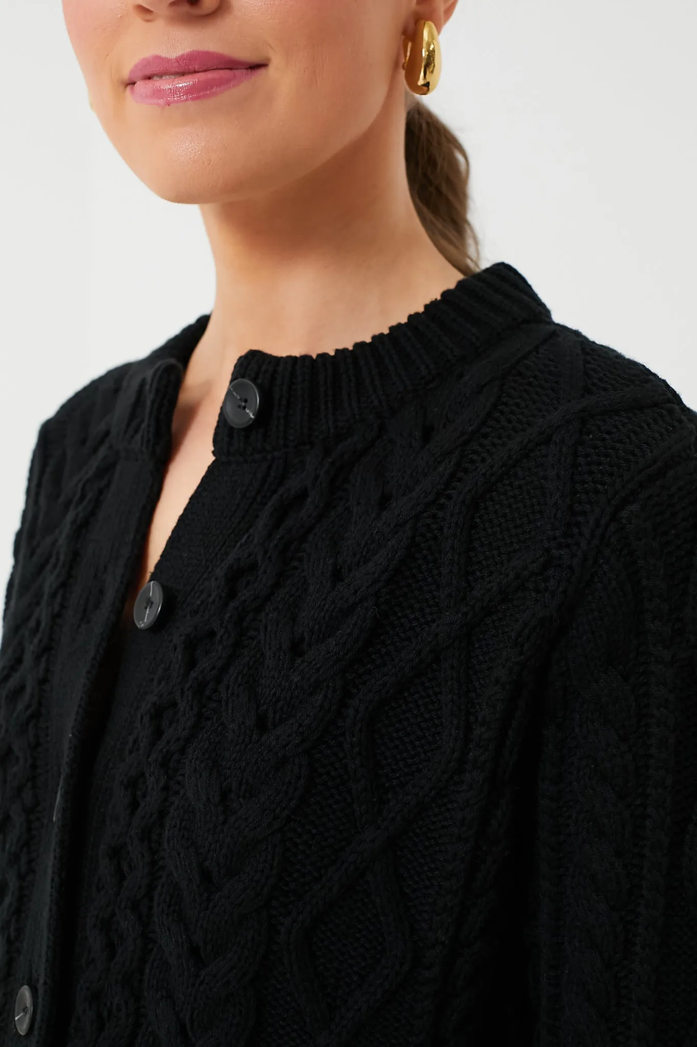 Black Cotton Abigail Cardigan sold by Tuckernuck product image thumbnail 5