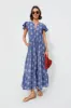 Chatham Blue V-Neck Maxi Dress sold by Tuckernuck