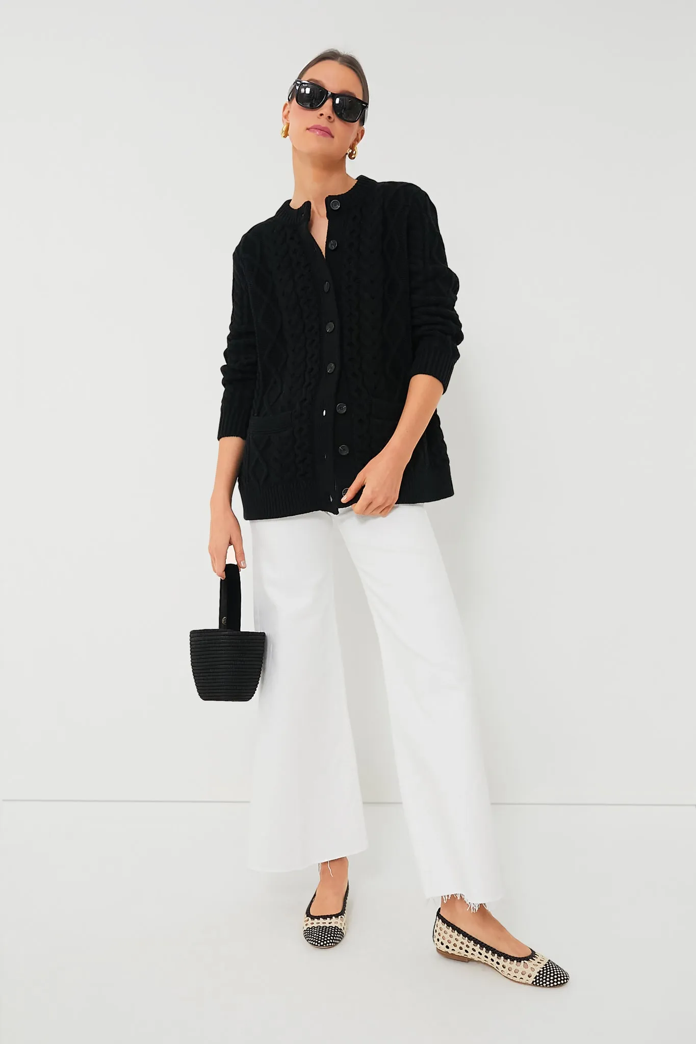 Black Cotton Abigail Cardigan sold by Tuckernuck product image thumbnail 2