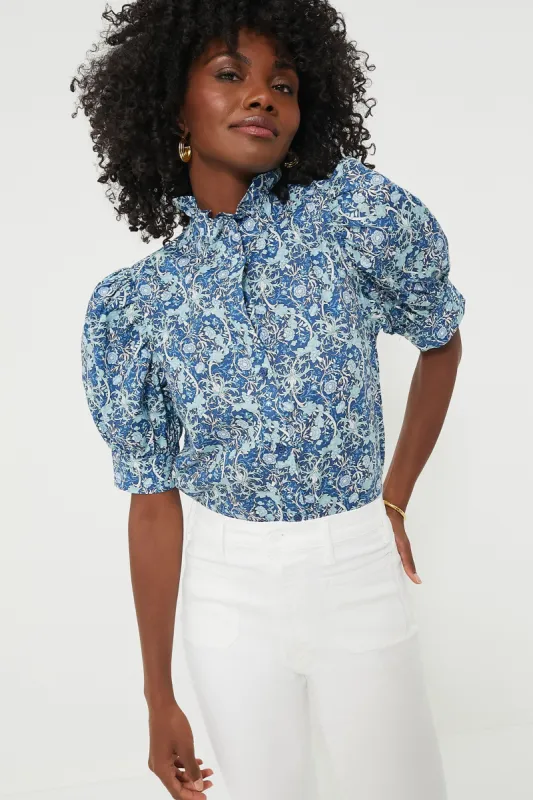 Blue Vines Louisa Blouse sold by Tuckernuck