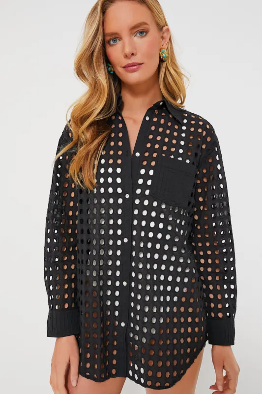 Black Eyelet Oxford Tunic sold by Tuckernuck