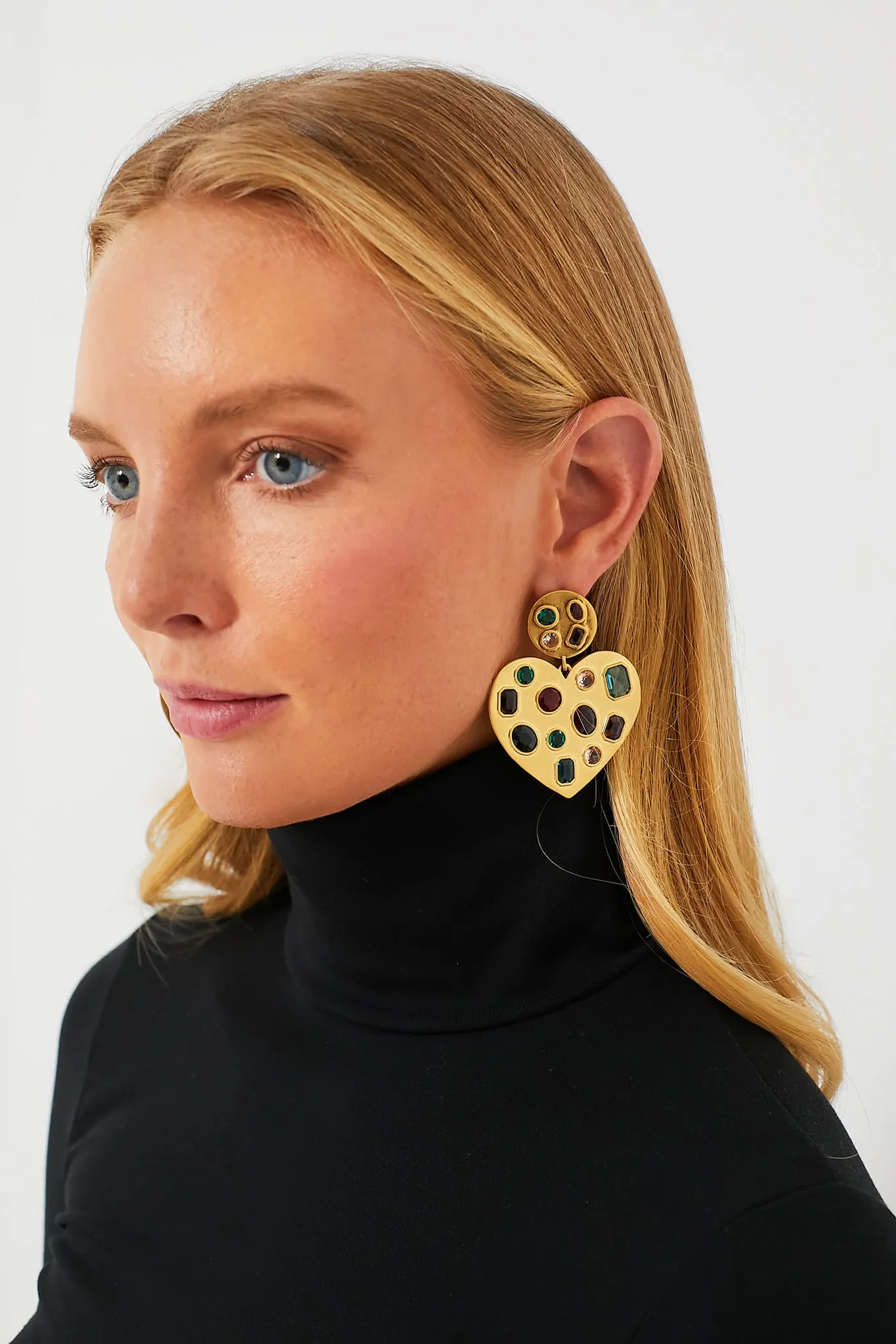 Rainbow Pop Heart Crystal Earrings sold by Tuckernuck product image thumbnail 2