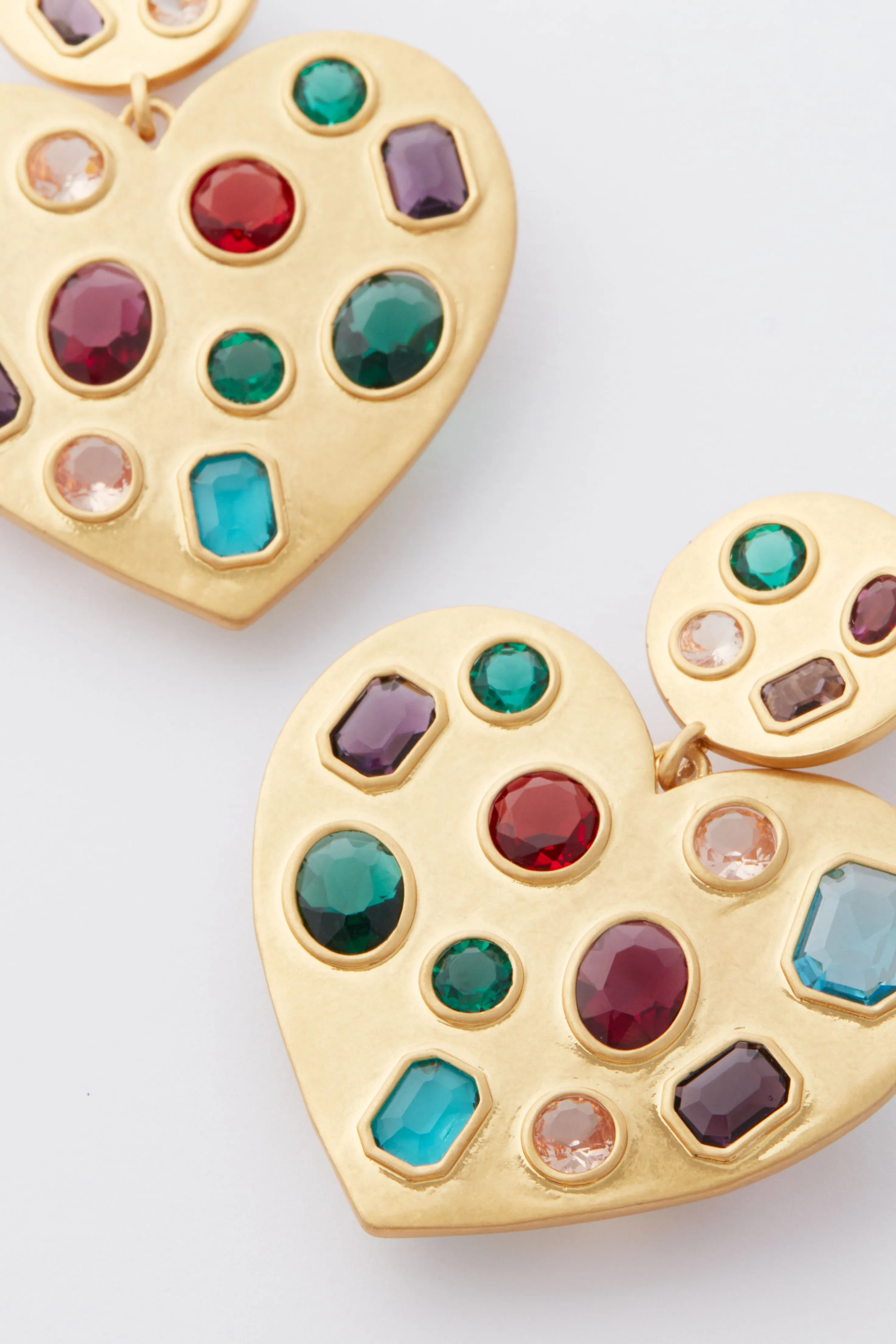 Rainbow Pop Heart Crystal Earrings sold by Tuckernuck product image thumbnail 4