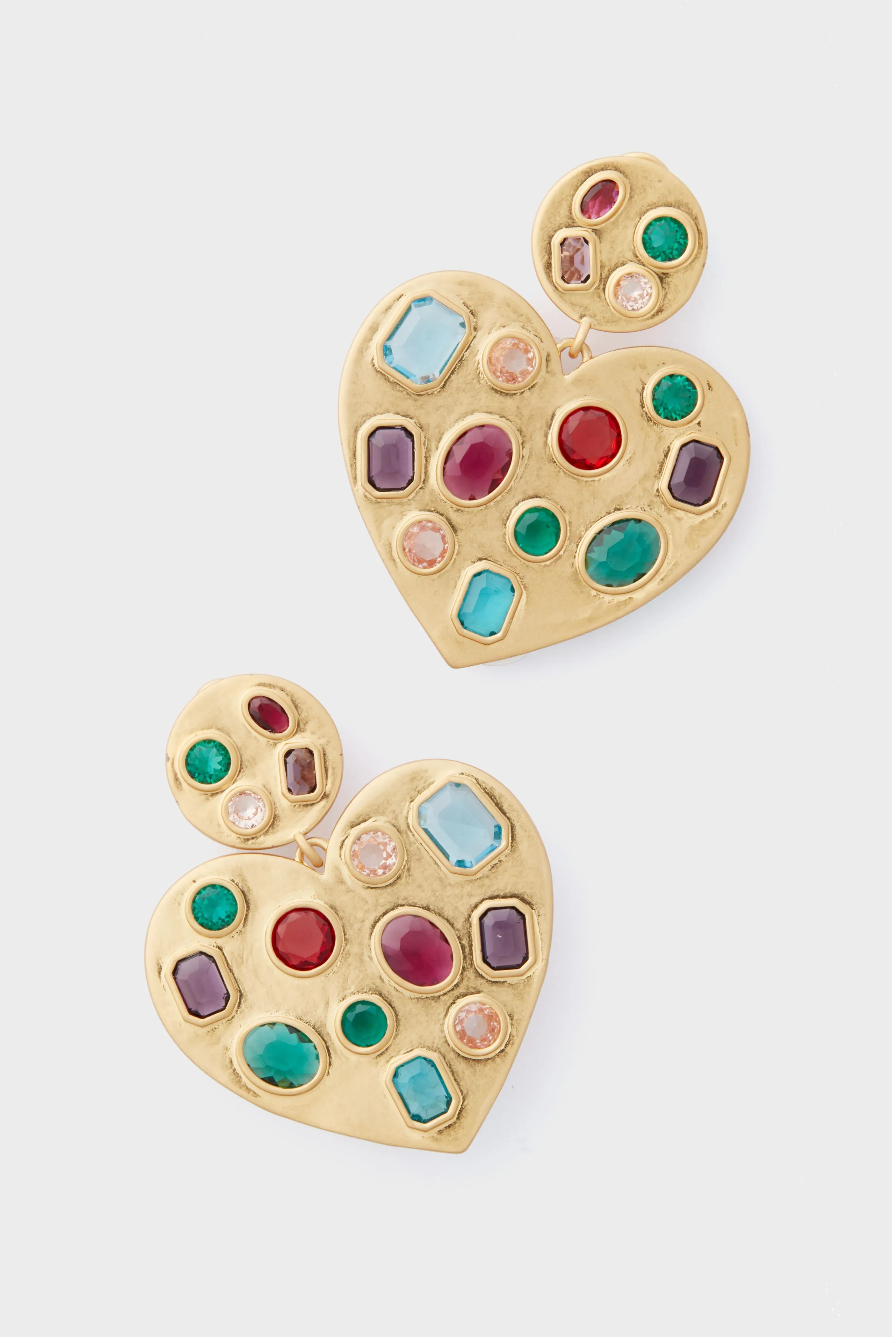 Rainbow Pop Heart Crystal Earrings sold by Tuckernuck