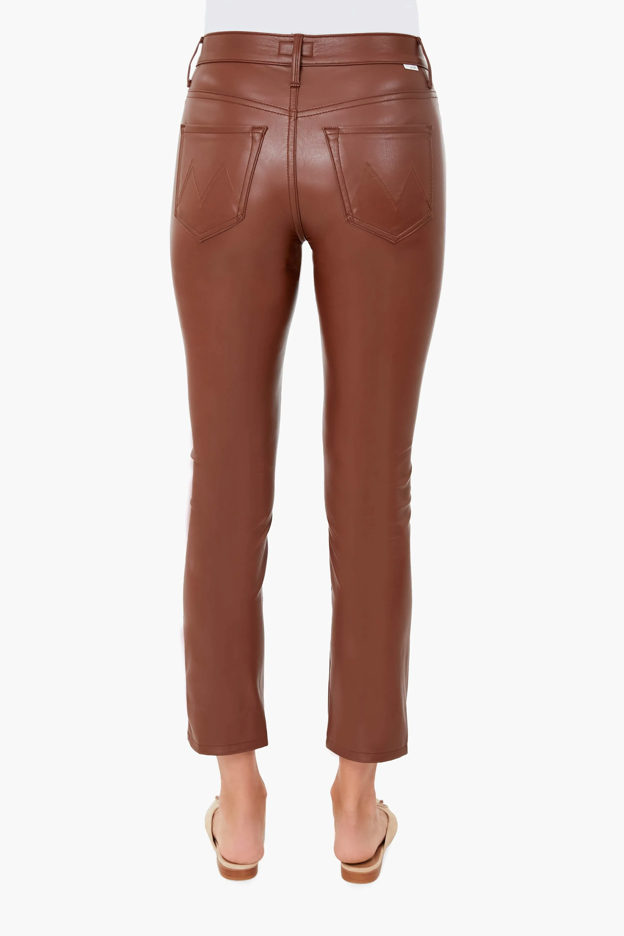 Friar Brown Faux Leather Mid Rise Dazzler Ankle sold by Tuckernuck product image thumbnail 4