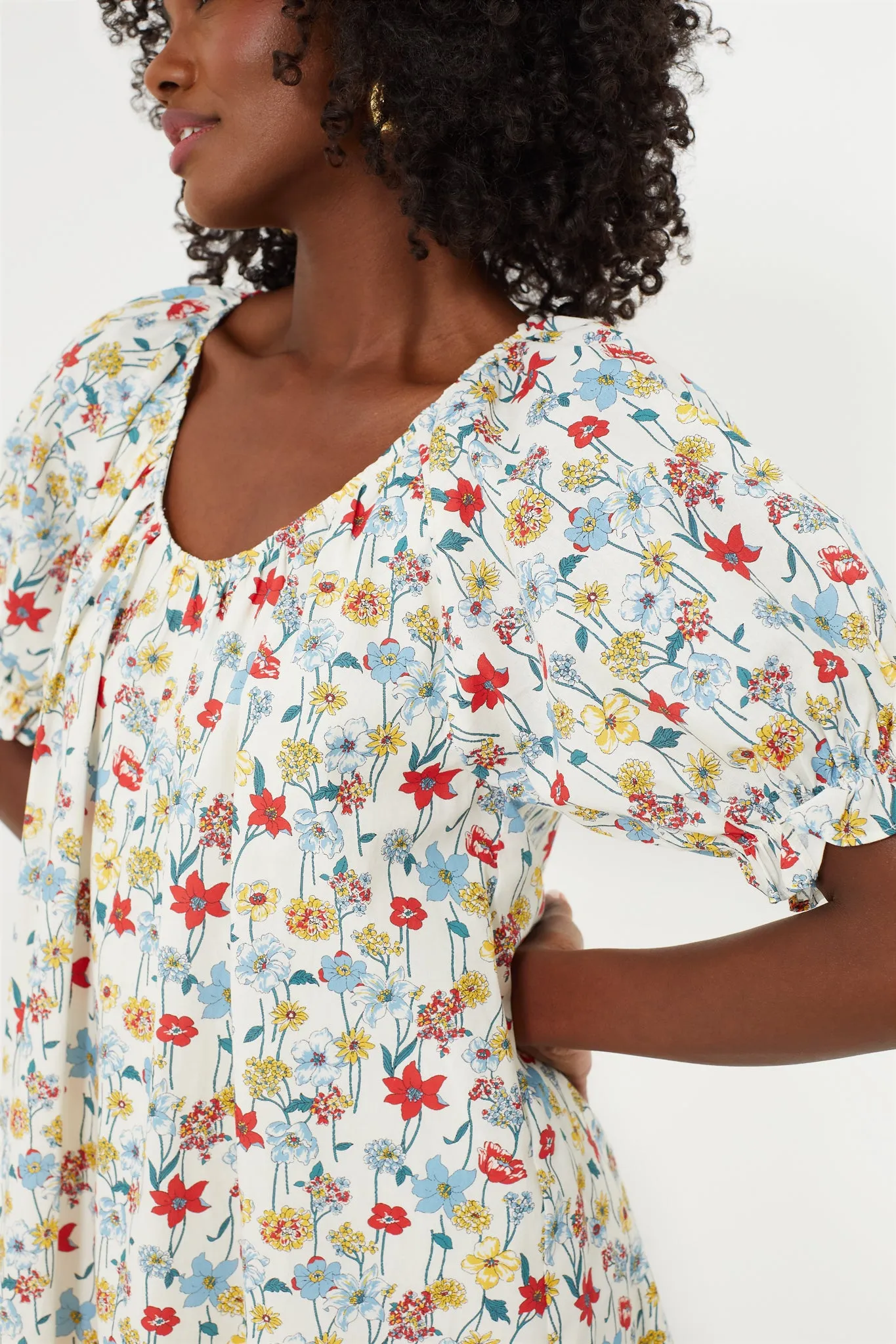 Red & Blue Multi Floral Posie Mini Dress sold by Tuckernuck product image thumbnail 5