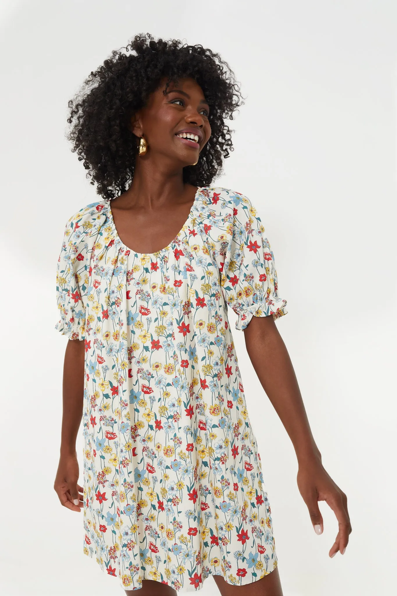 Red & Blue Multi Floral Posie Mini Dress sold by Tuckernuck product image thumbnail 2