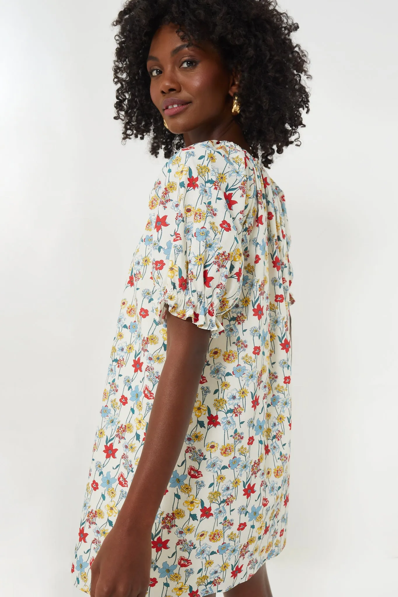 Red & Blue Multi Floral Posie Mini Dress sold by Tuckernuck product image thumbnail 3