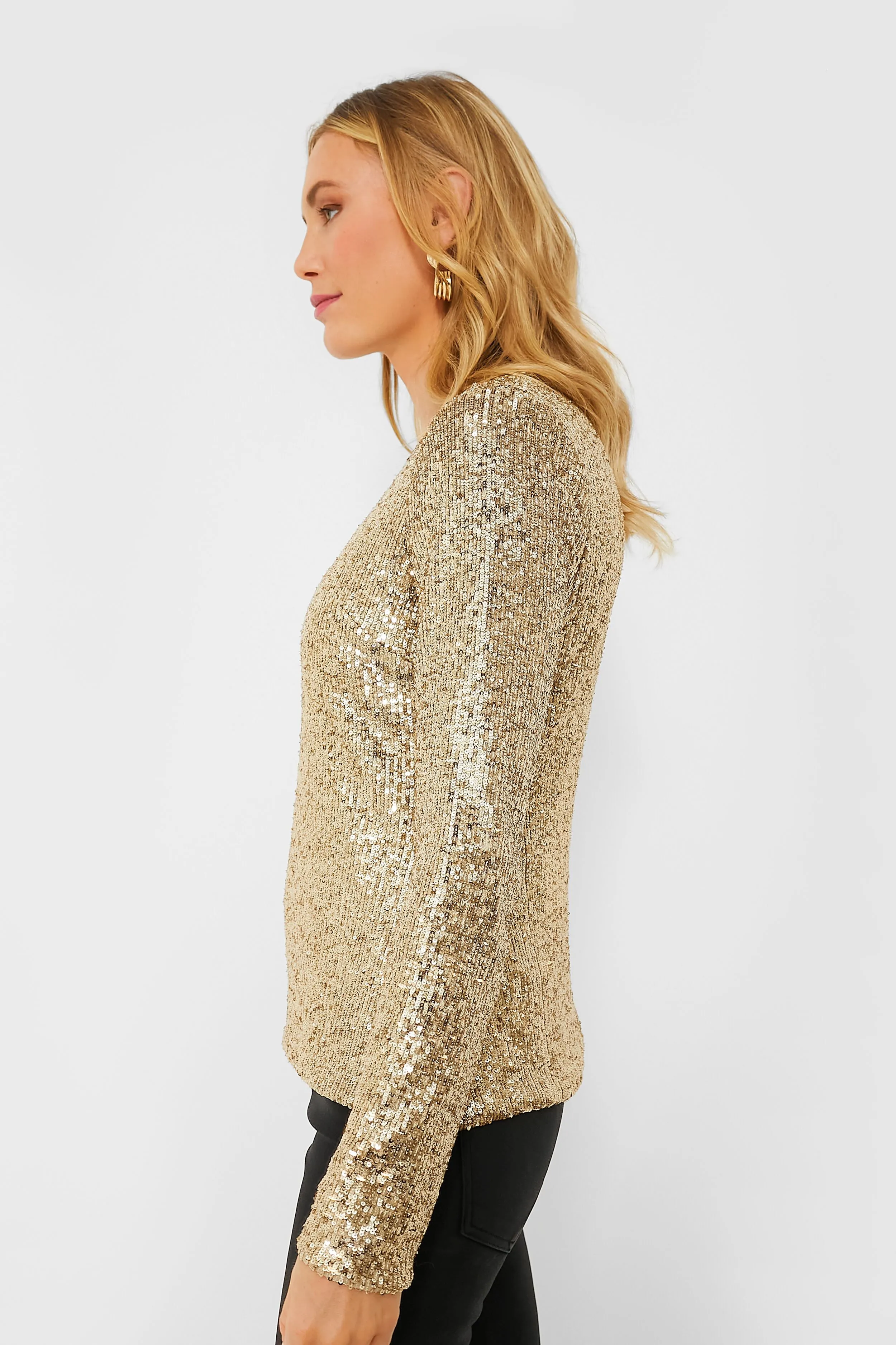 Gold Elvira Sequin Blouse sold by Tuckernuck product image thumbnail 3