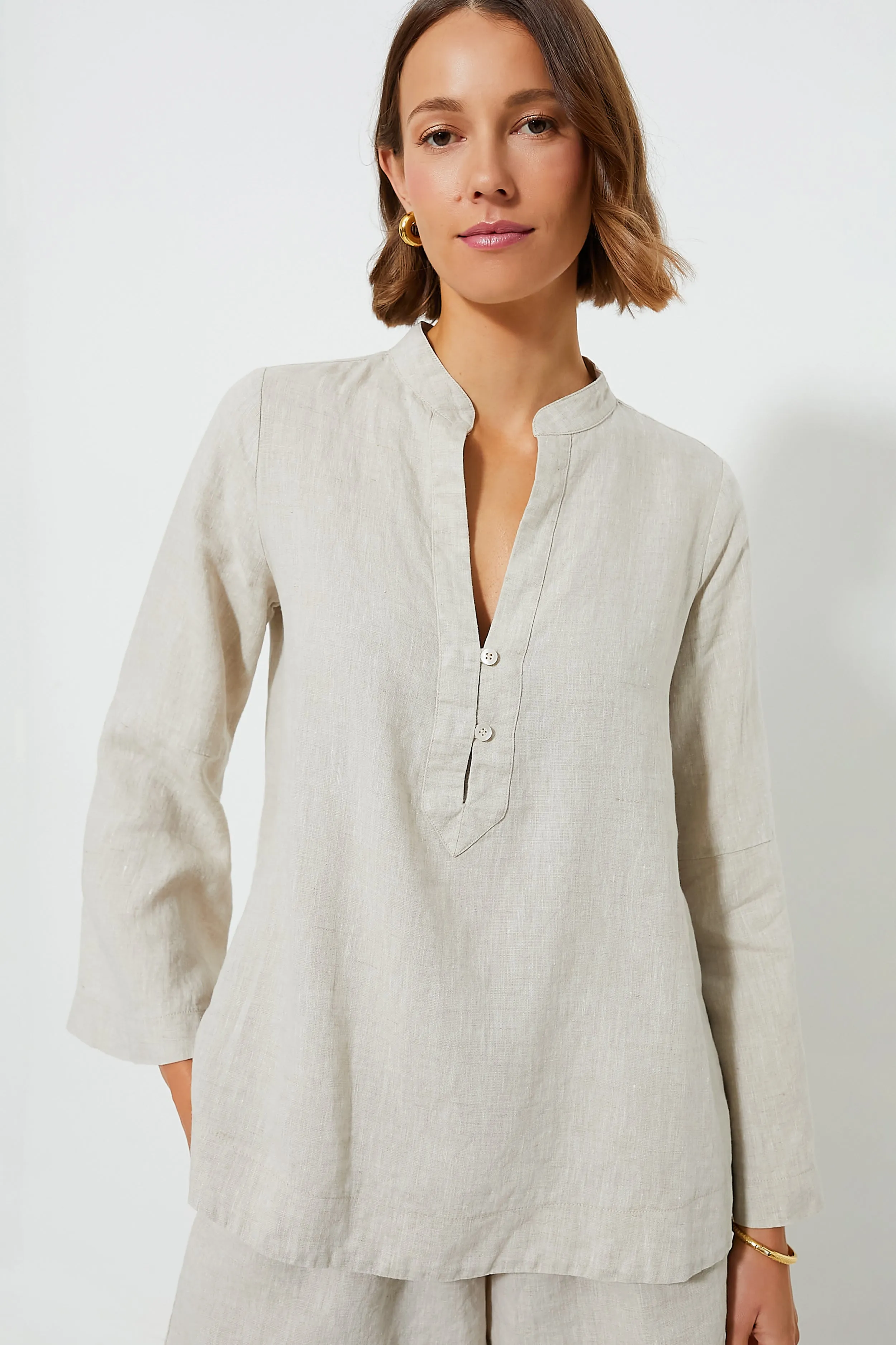 Natural Linen Tatum Popover sold by Tuckernuck