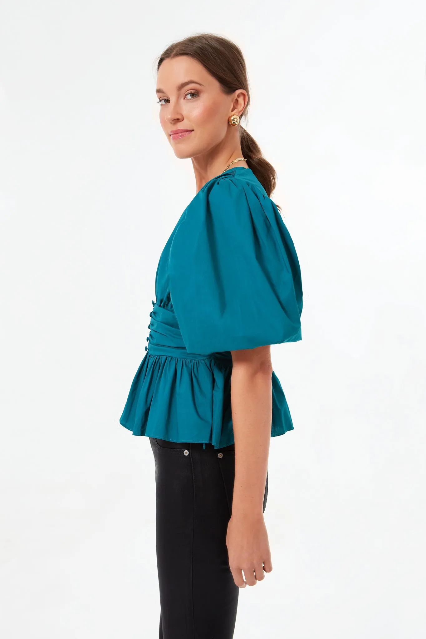 Teal Millie Blouse sold by Tuckernuck product image thumbnail 3