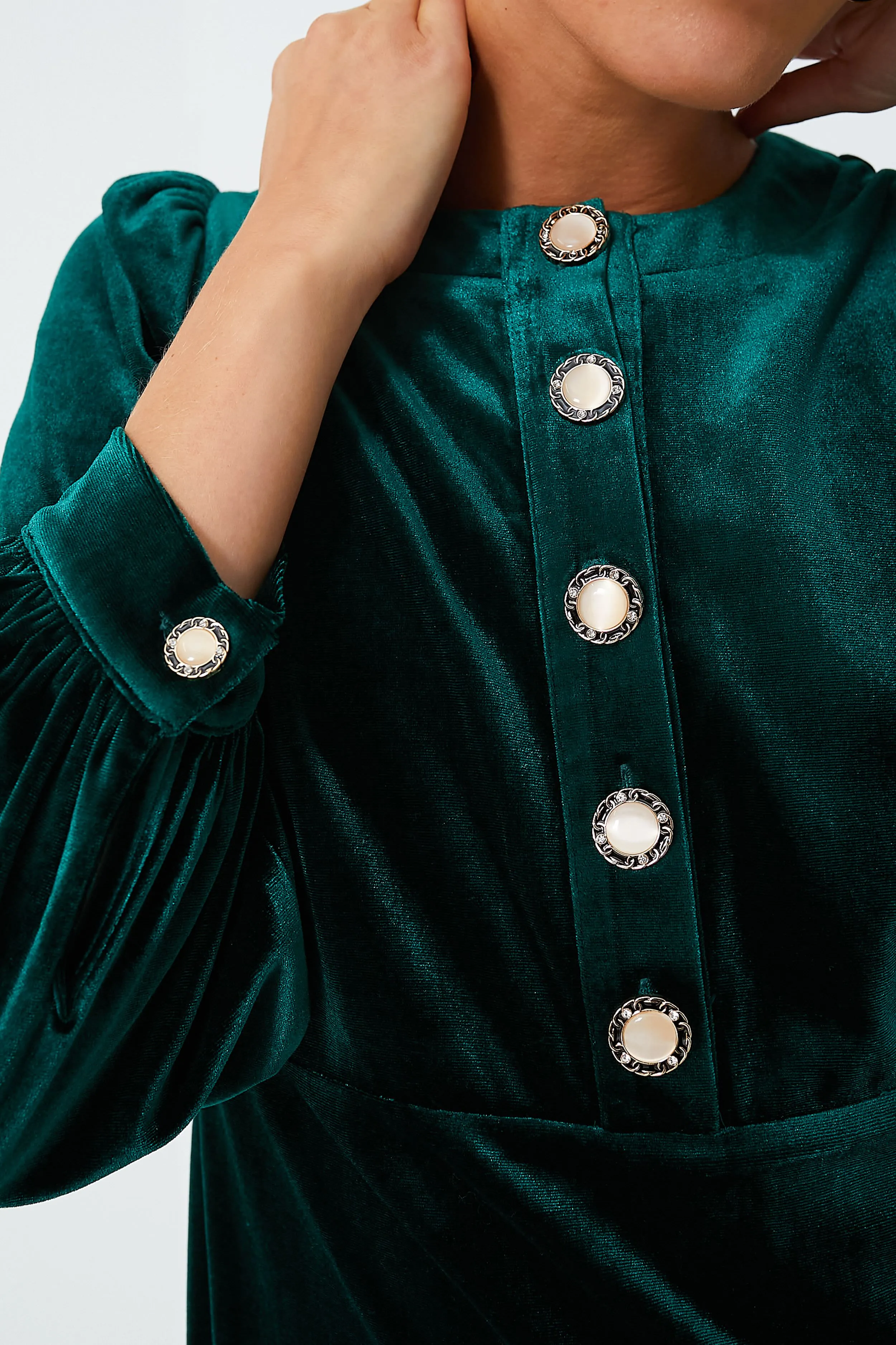 Emerald Green Velvet Arabella Dress sold by Tuckernuck product image thumbnail 5