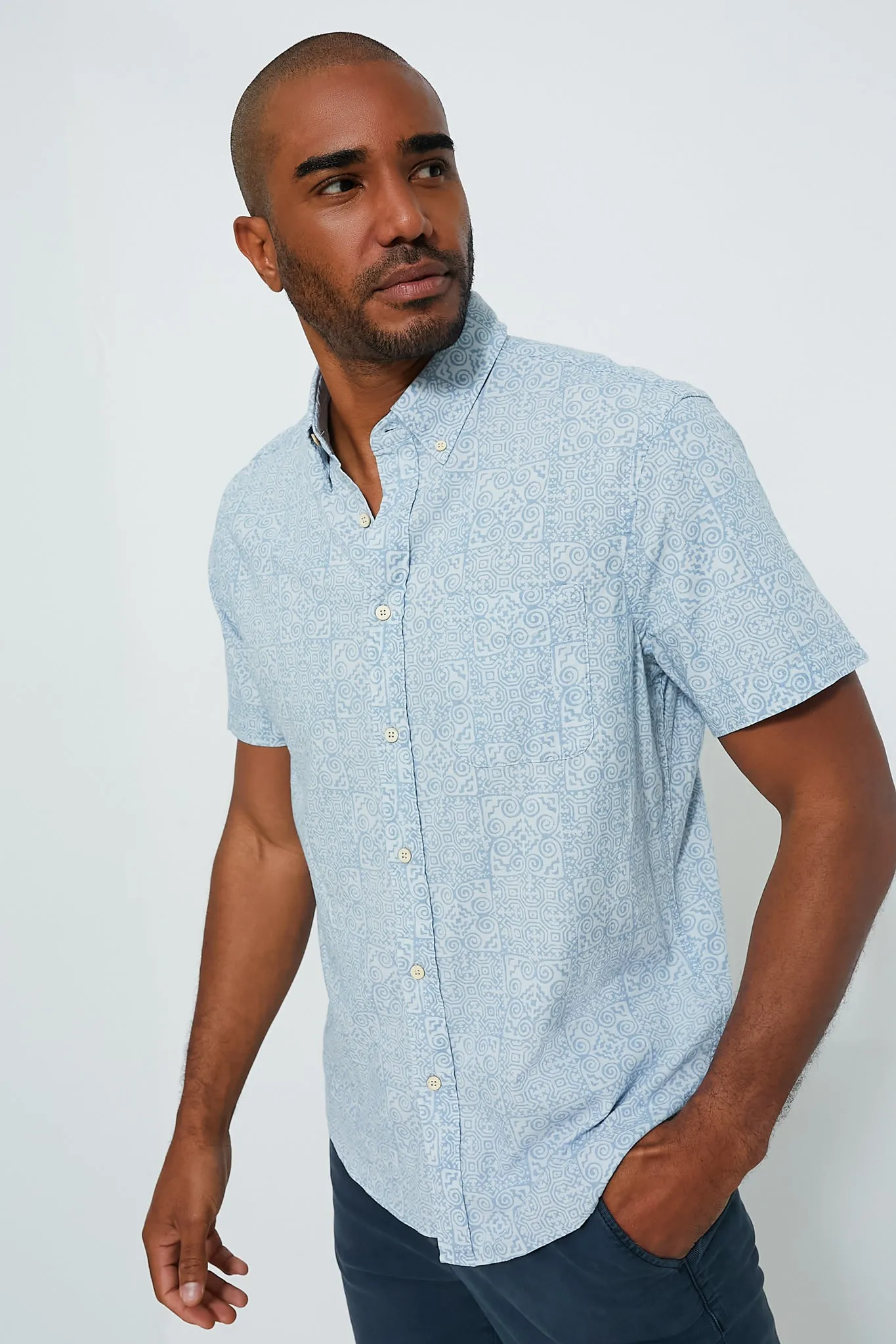 South Pacific Geo Stretch Playa Shirt sold by Tuckernuck product image thumbnail 3