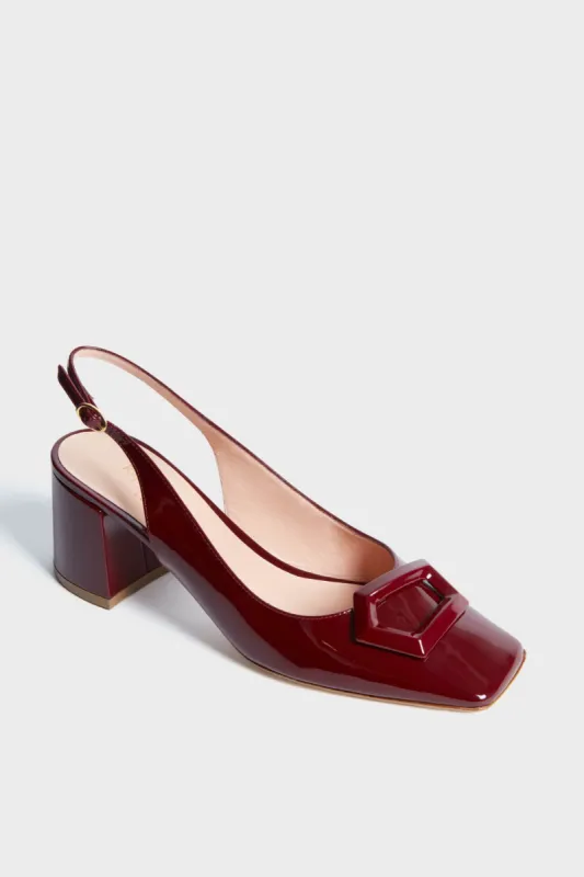 Patent Bordeaux Myola Heels sold by Tuckernuck