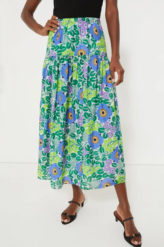 Wisteria Aura Blossom Midi Skirt sold by Tuckernuck