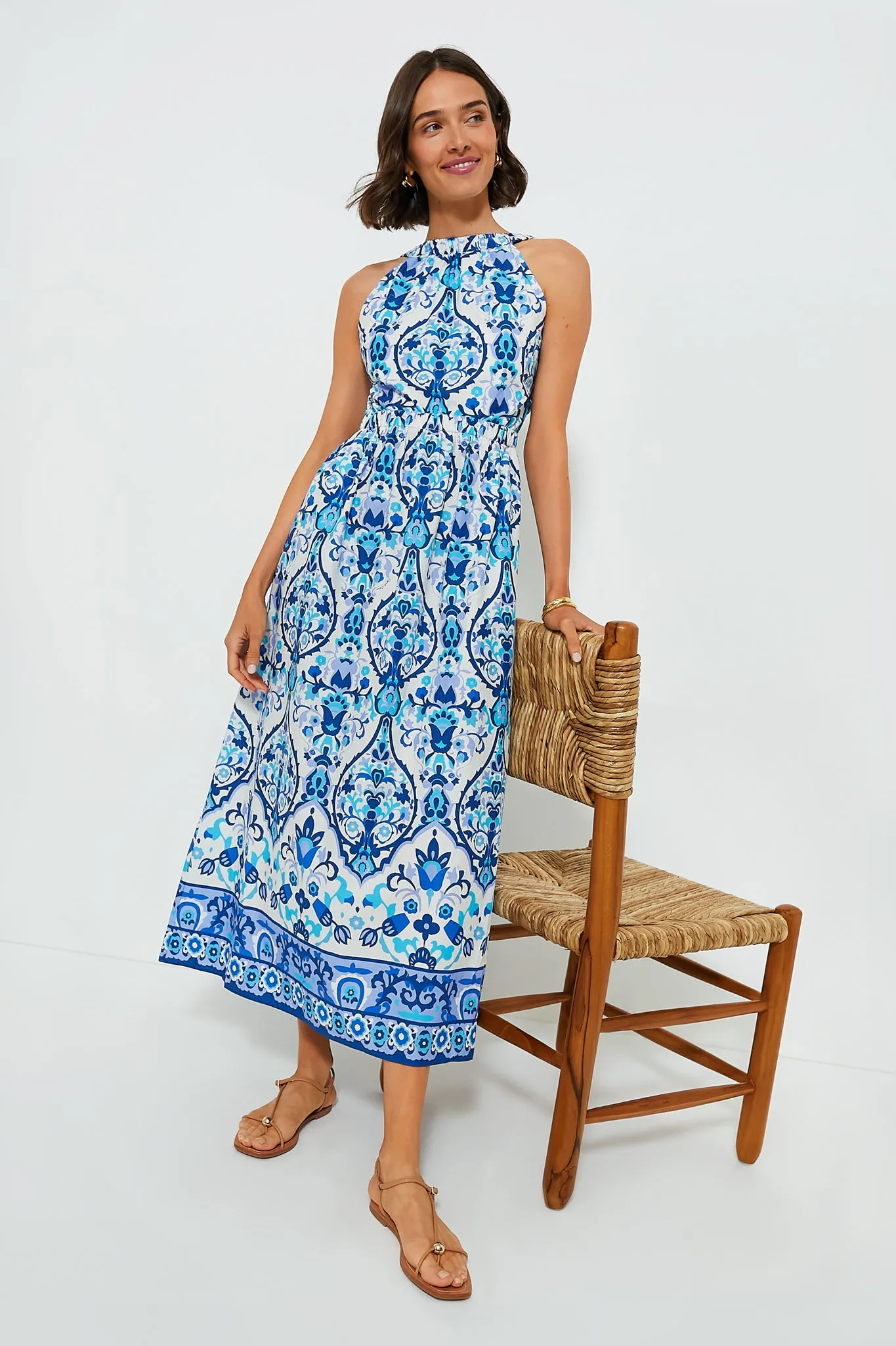 Damask Blue Colomba Dress sold by Tuckernuck