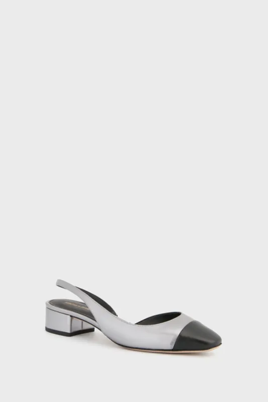 Dark Silver Cecile Sling Back Heels sold by Tuckernuck