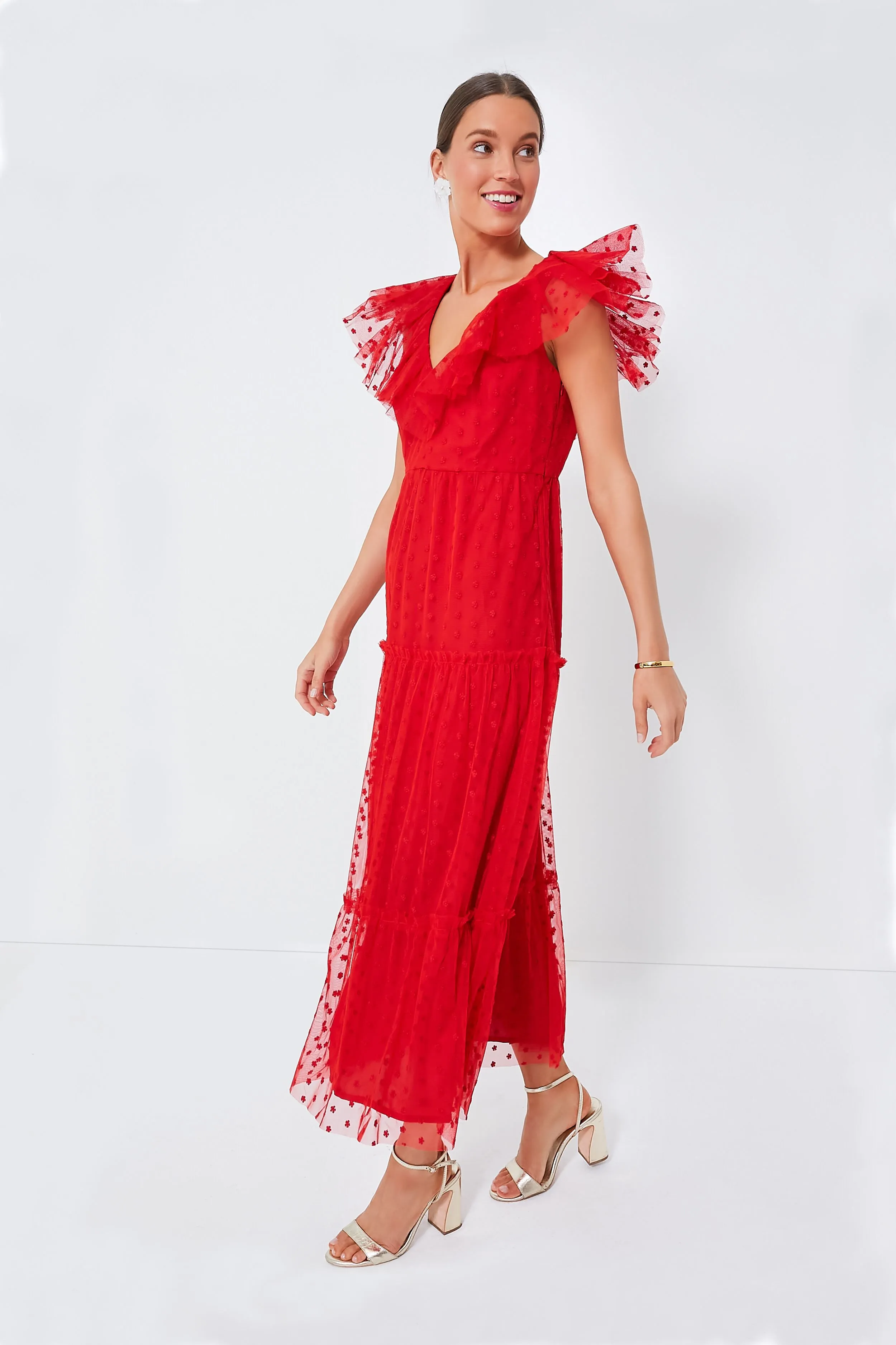 Red Giselle Tulle Gown sold by Tuckernuck product image thumbnail 3