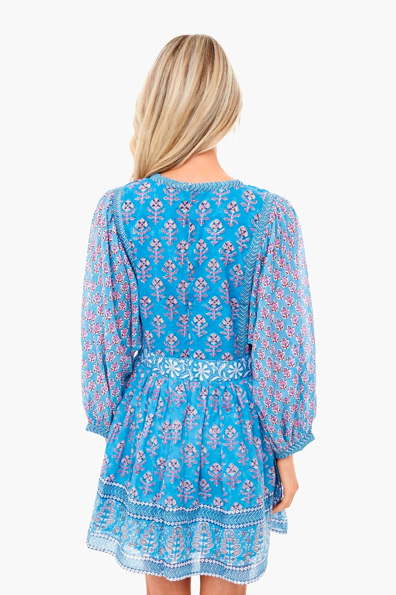 Antibes Mauve Tie Front Balloon Sleeve Short Dress sold by Tuckernuck product image thumbnail 4