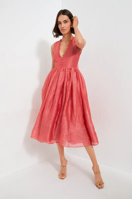 Flamingo Marylin Silk Linen Midi Dress sold by Tuckernuck