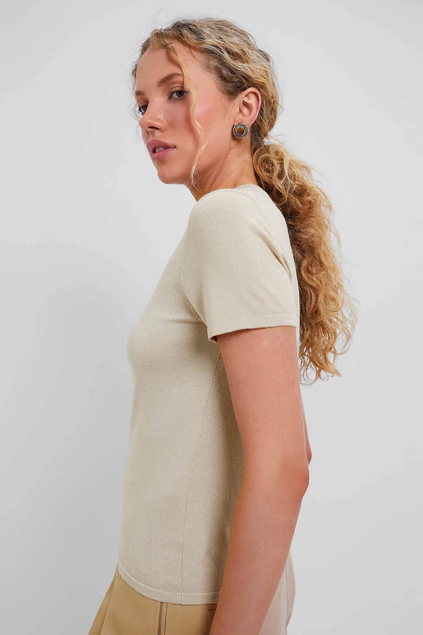 Sandstone Cashmere Silk Blend Katie Tee sold by Tuckernuck product image thumbnail 3