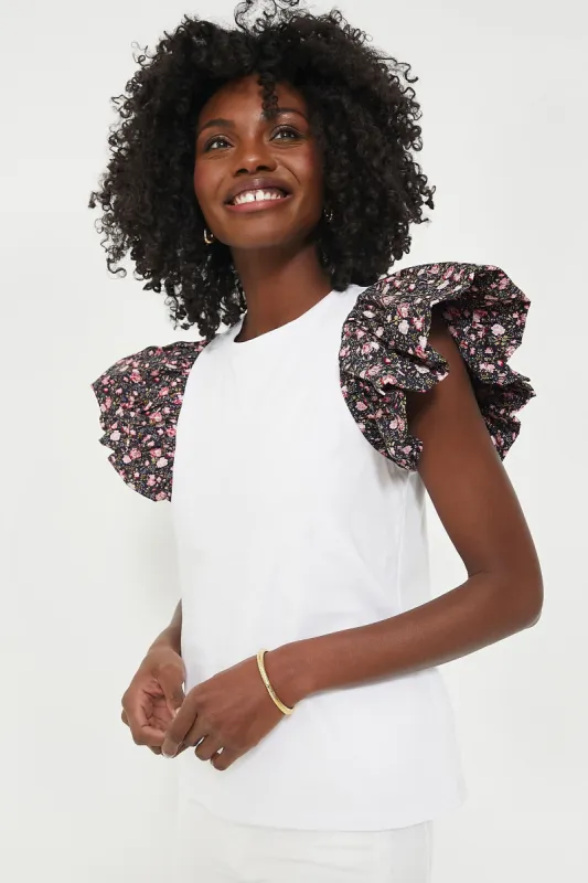 Navy Floral and White Shelby Tee sold by Tuckernuck