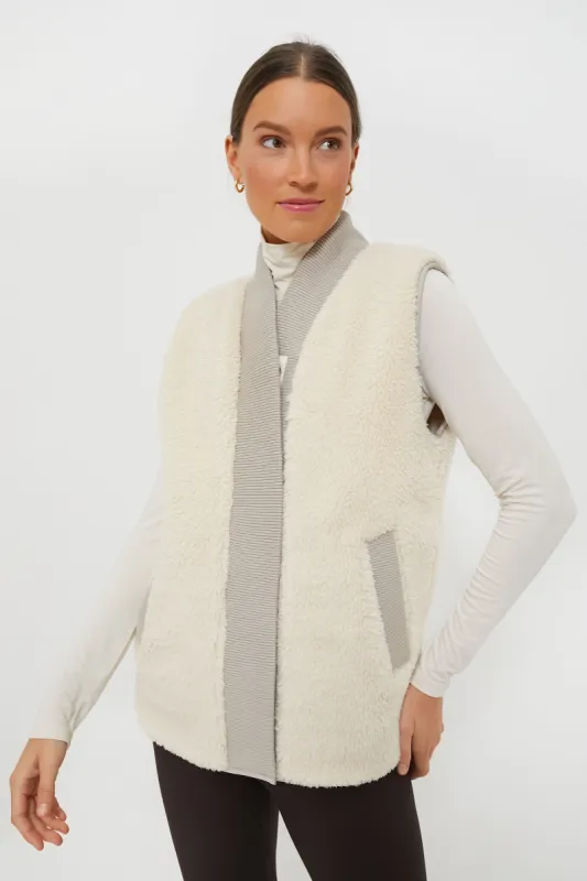 Dove Sandshell Covey Reversible Quilt Gilet sold by Tuckernuck
