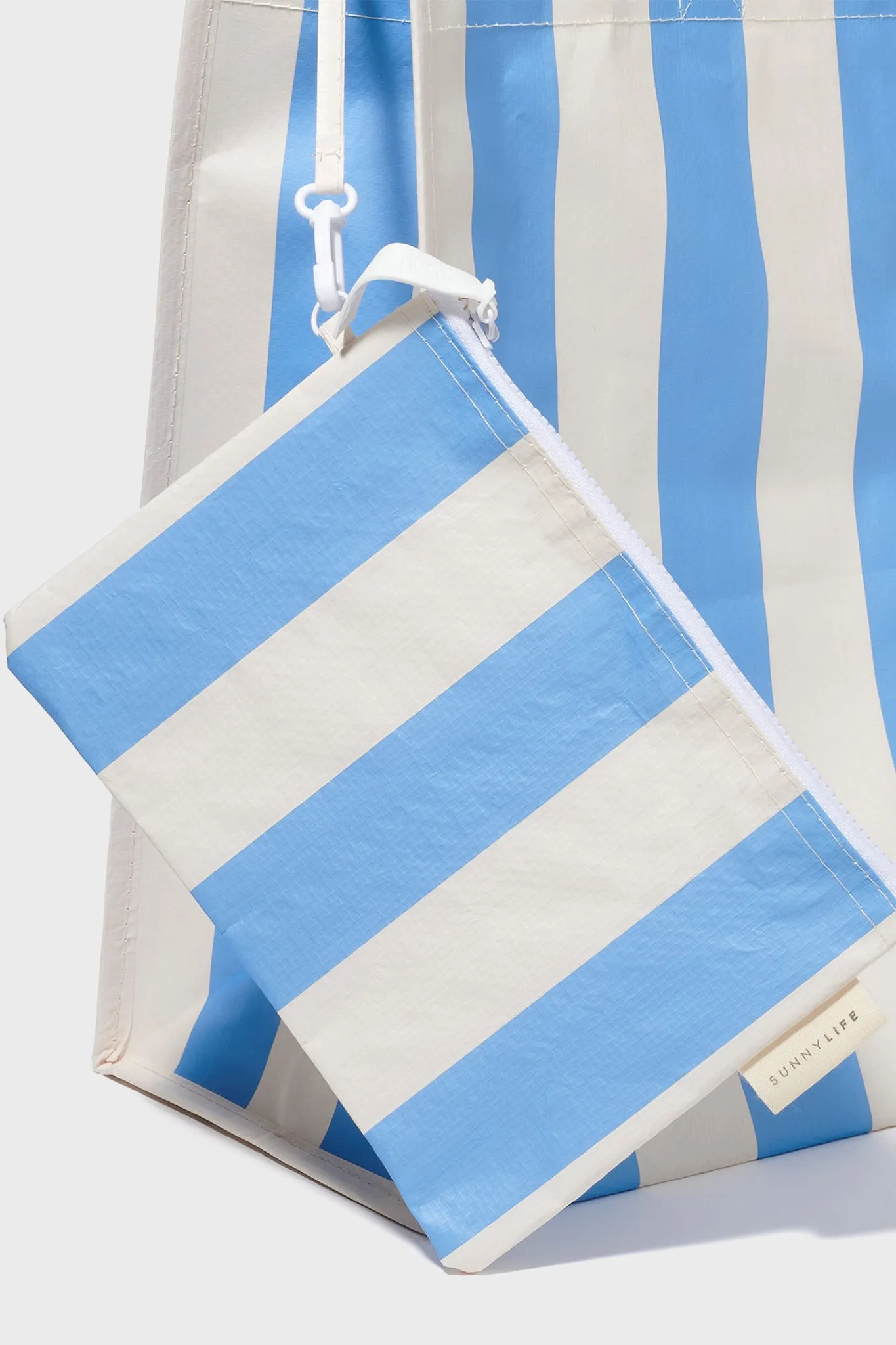 Mid Blue Stripe Carryall Beach Bag sold by Tuckernuck product image thumbnail 4