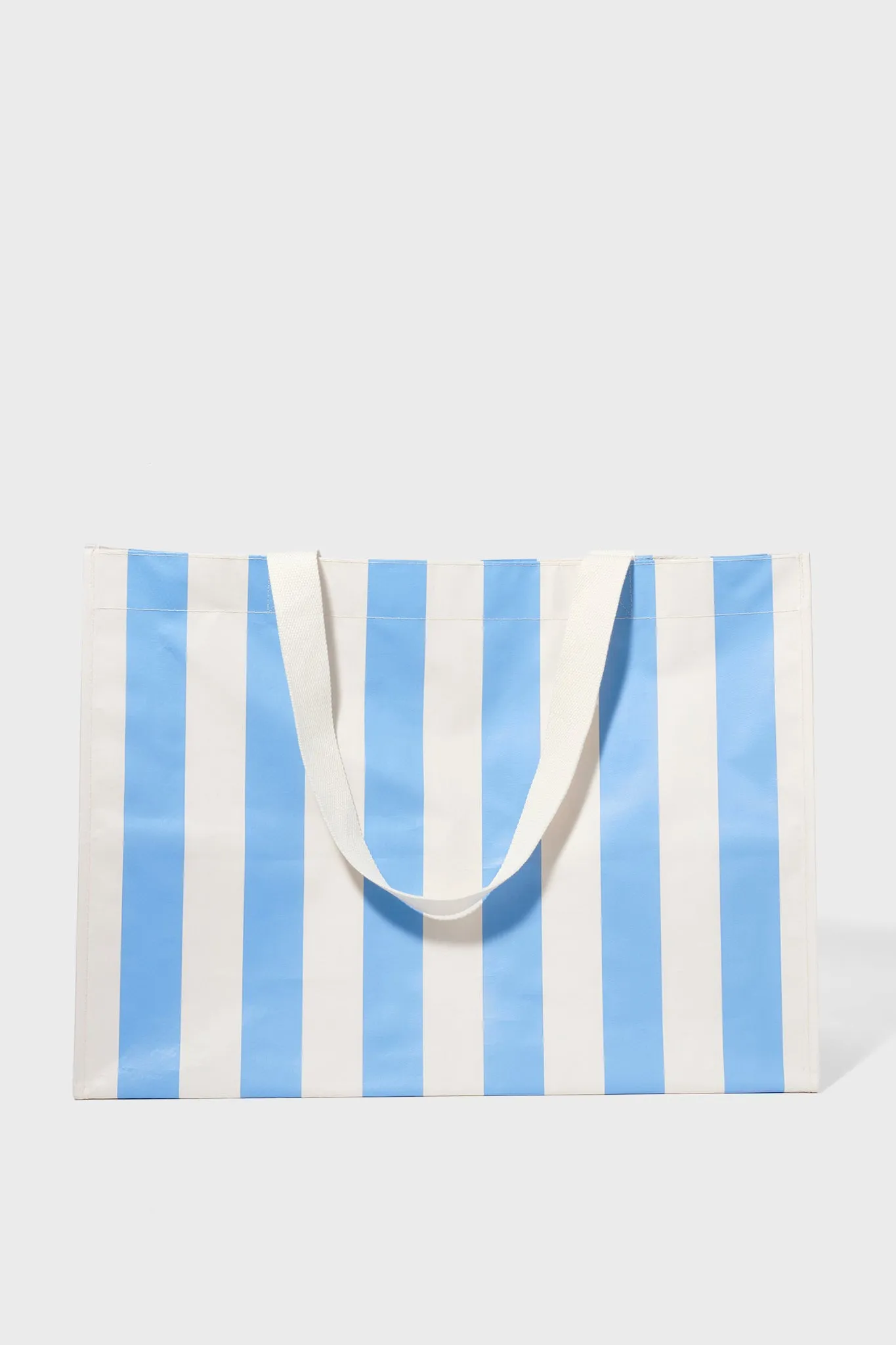 Mid Blue Stripe Carryall Beach Bag sold by Tuckernuck