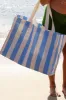 Mid Blue Stripe Carryall Beach Bag sold by Tuckernuck